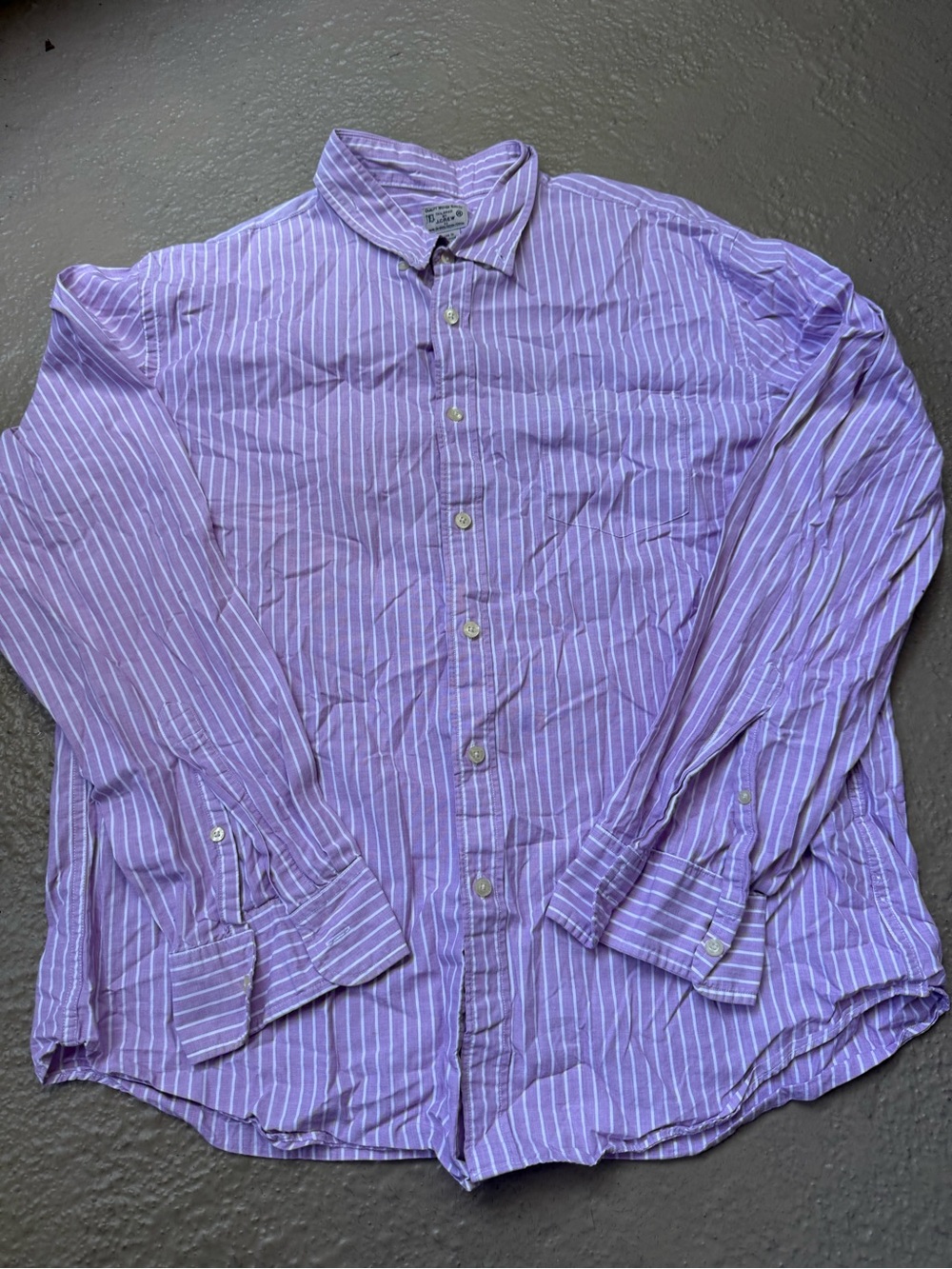 J. Crew Pink and White Striped Button-Down Shirt XLarge